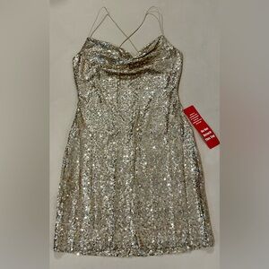 NWT B. Smart Rose Gold Sequin Mini Dress Size Large